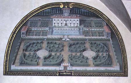 Villa della Pretaia from a series of lunettes depicting views of the Medici villas von Giusto Utens
