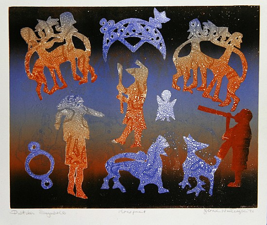 Pictish Symbols, 1996 (monotype)  von Gloria  Wallington