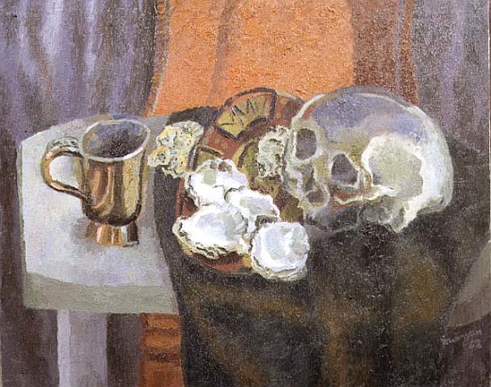 Still Life with a Skull, 1962 (oil on canvas)  von Glyn  Morgan