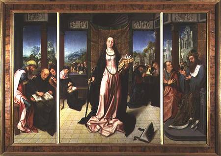 St. Catherine and the Philosophers (panel) von Goossen  van der Weyden