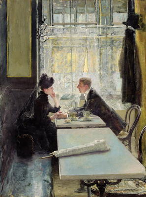 Lovers in a Cafe (panel) von Gotthardt Johann Kuehl