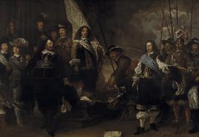 Schützen aus der Kompanie von Hauptmann Joan Huydecoper und Leutnant Frans van Waveren 1648