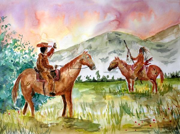 Cowboy trifft amerikanischen Ureinwohner von Sebastian  Grafmann