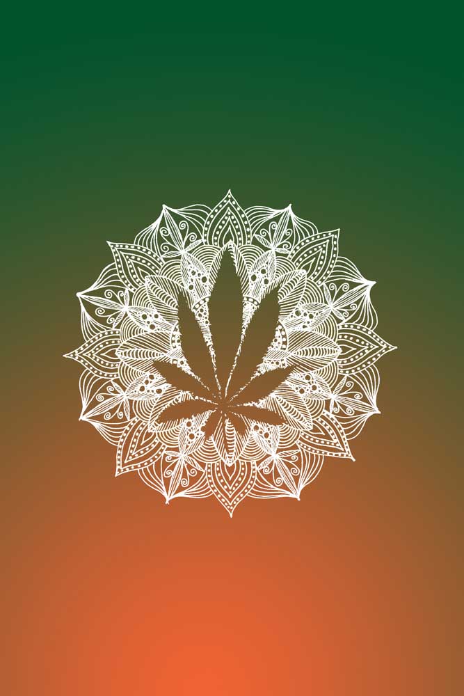Mandala Circle Cannabis Leaf von Sebastian  Grafmann