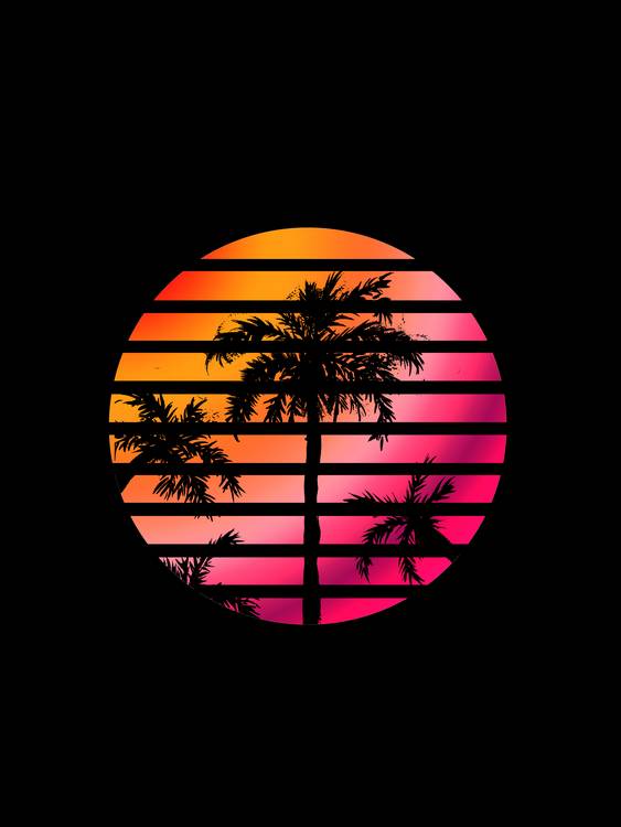 Palm Trees Sunset von Sebastian  Grafmann