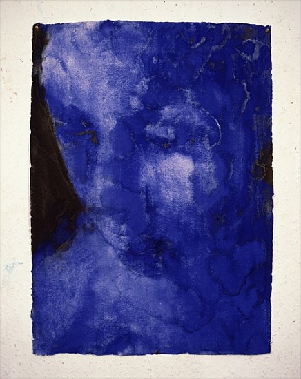Small Blue Head, 1998 (w/c on indian handmade paper)  von Graham  Dean