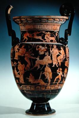 The Birth of Dionysus, Proto-Apulian red-figure krater, late 5th century BC - early 4th century BC ( von Greek
