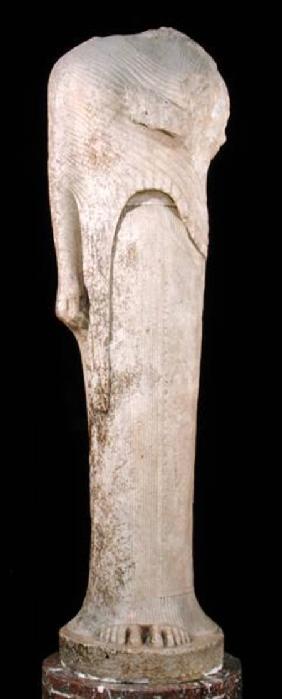 Kore figure dedicated by Cheramyes to Hera, from the Sanctuary of Hera, Samos c.570-560