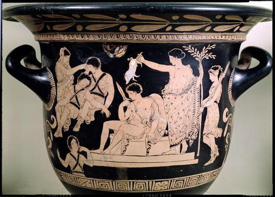 Orestes as a Suppliant at the Shrine of Apollo in Delphi, detail from an Attic red-figure krater, at von Greek 4th century BC