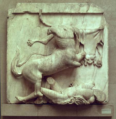 A Centaur triumphing over a Lapith, metope XXVIII from the south side of the Parthenon von Greek School