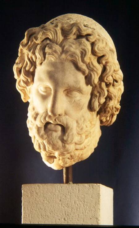 Colossal head of Asklepios von Greek School