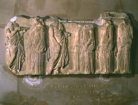 Organisers and ergastines (peplos-bearers), section of the Great Panathenaic procession from the eas von Greek School