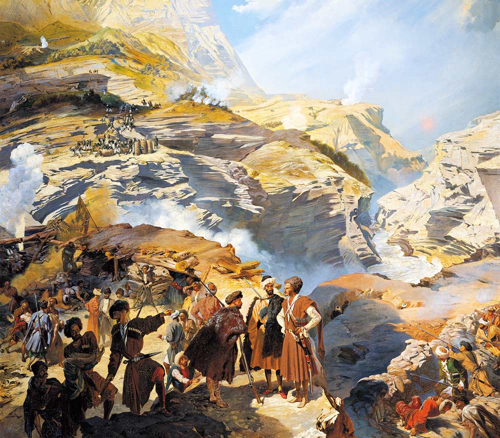 Die russisch-tscherkessische Schlacht von Achatla am 8. Mai 1841 von Grigori Grigorevich Gagarin
