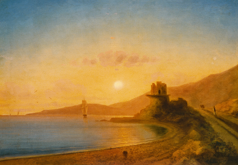 Meeresbucht bei Sonnenuntergang von Grigorij G. Tschernezoff
