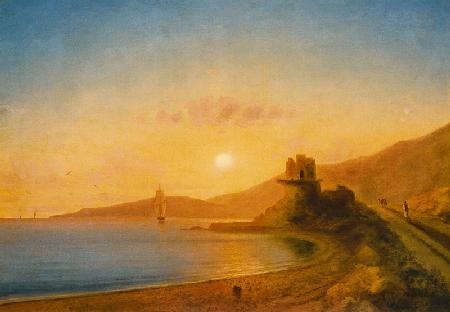 Meeresbucht bei Sonnenuntergang 1850