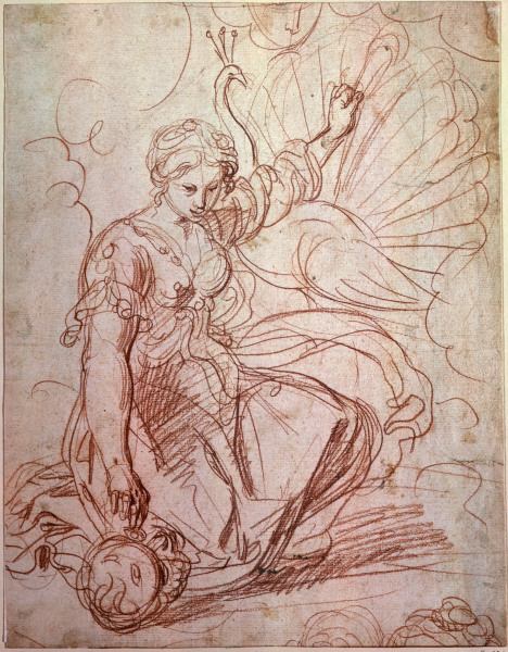Guercino/ Juno schmückt die Pfaue/ 17.Jh von Guercino (eigentl. Giovanni Francesco Barbieri)