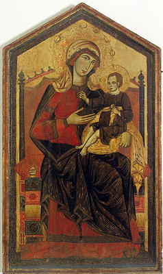 Madonna and Child Enthroned (tempera on panel) von Guido  da Siena