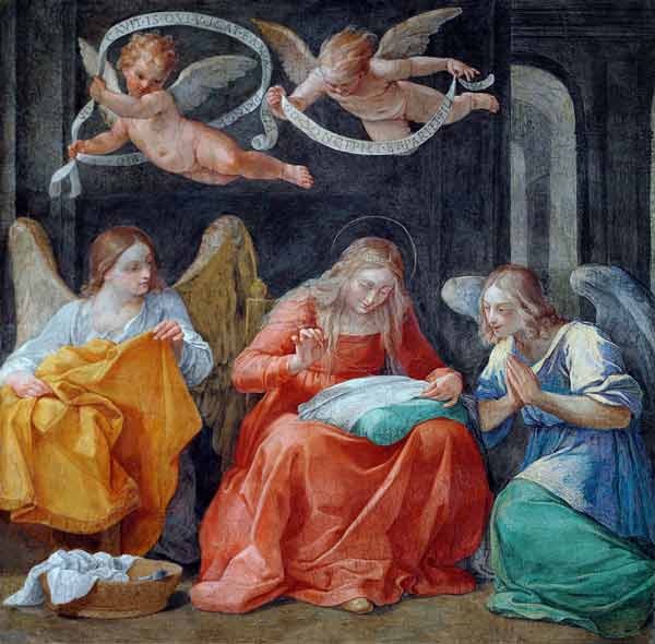 The Virgin Sewing, from the 'Cappella dell'Annunciata' (Chapel of the Annunciation) 1610 (photo) von Guido Reni