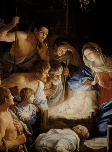 The Adoration of the Shepherds, detail of the group surrounding Jesus von Guido Reni