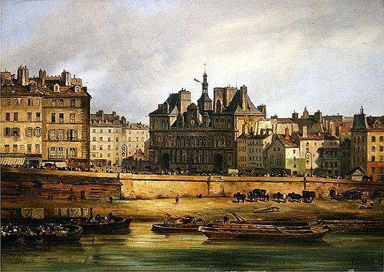Hotel de Ville and embankment, Paris von Guiseppe Canella