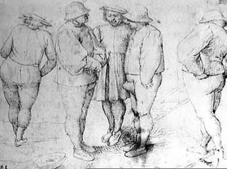 Peasants in Conversation (pen & ink on paper) von Giuseppe Pellizza da Volpedo