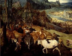 The Return of the Herd (Autumn) 1565  (detail of 186444 and 556)