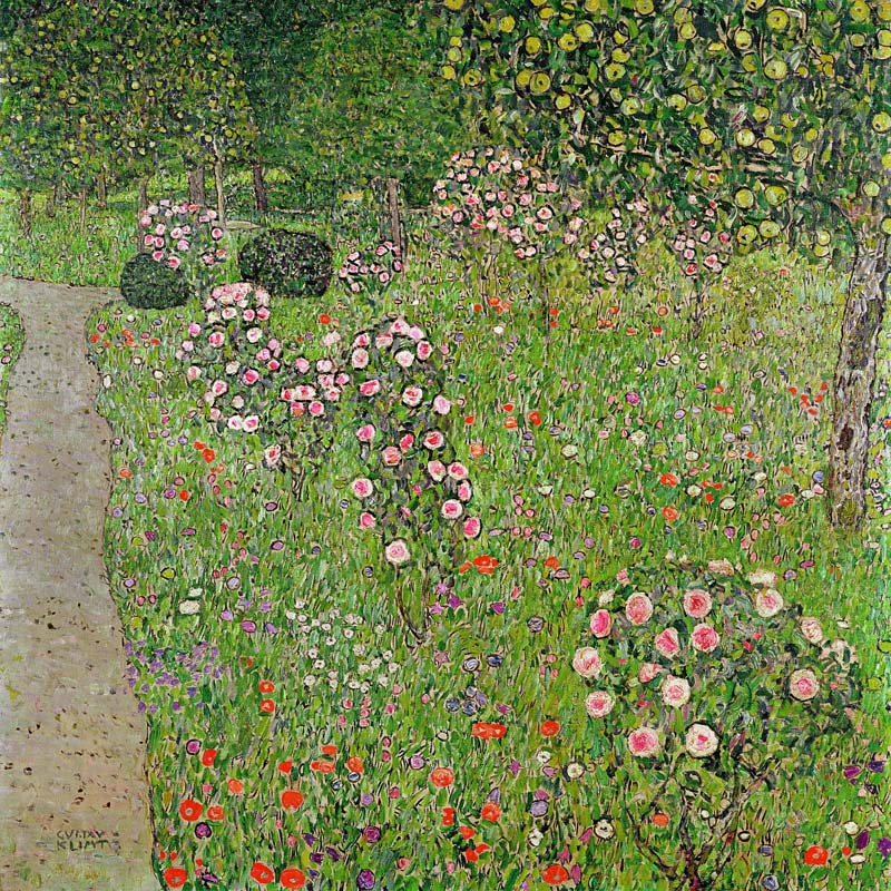 Orchard with roses (Obstgarten mit Rosen) von Gustav Klimt