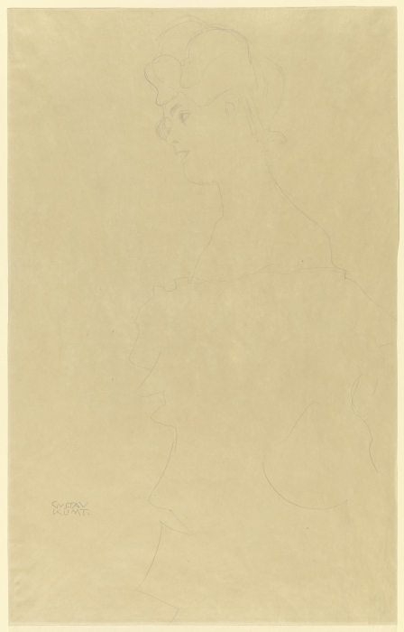 Halbbild eines Mädchens nach links (Studie einer "Engländerin") von Gustav Klimt