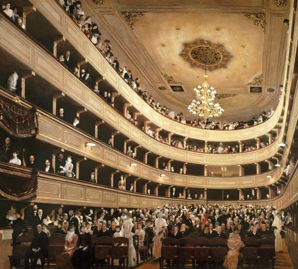 The Auditorium of the Old Castle Theatre von Gustav Klimt