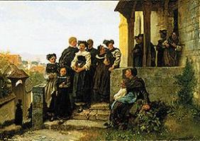 Beim Verlassen der Kirche nach dem protestantischen Gottesdienst. 1872