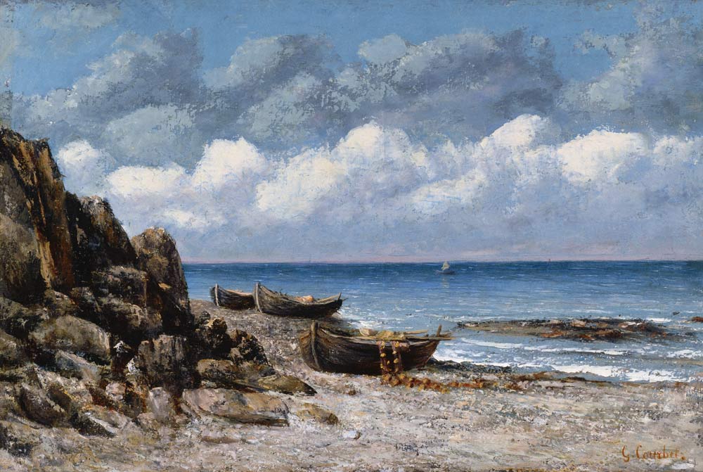 Boats at St. Aubain von Gustave Courbet
