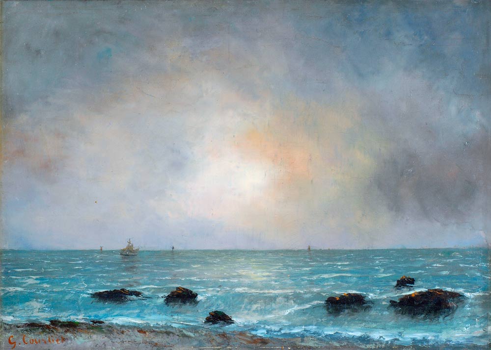 Sonnenaufgang am Meer von Gustave Courbet