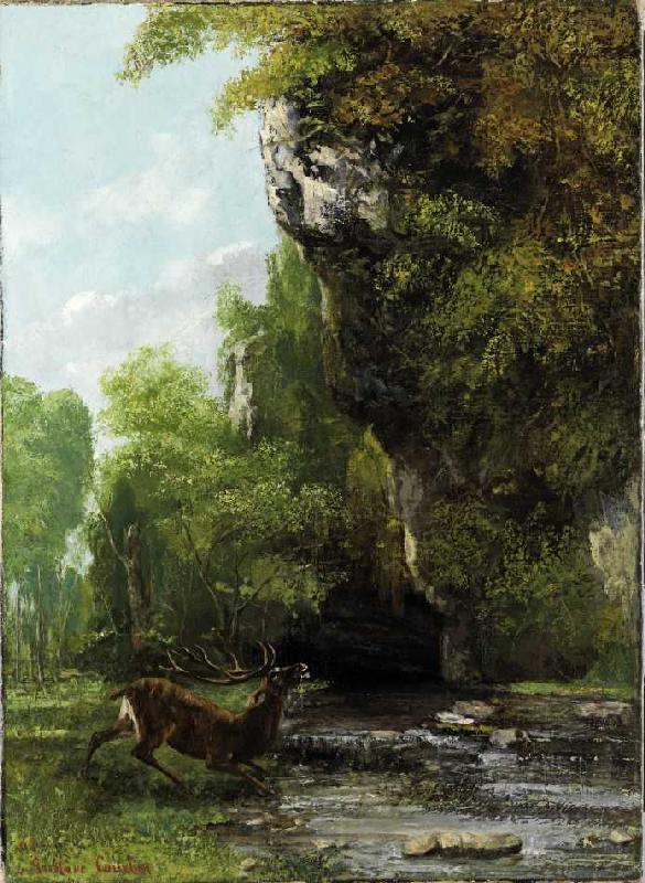 Hirsch in Bedrängnis von Gustave Courbet