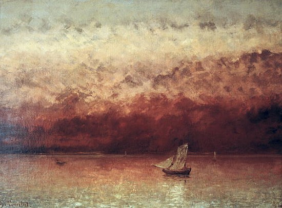 Lake Leman with Setting Sun, c.1876 von Gustave Courbet