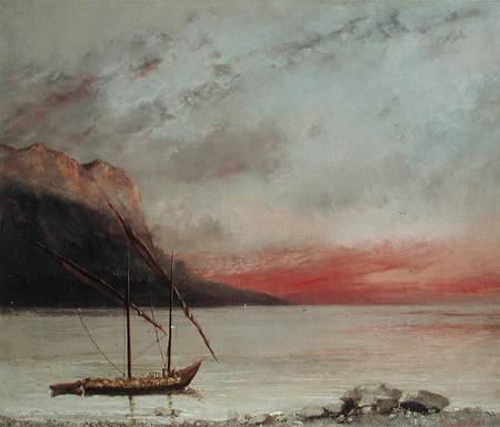 Sunset over Lake Leman von Gustave Courbet