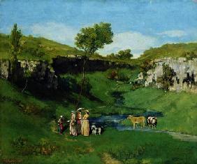 The Village Maidens, 1851 (oil on canvas) 1610