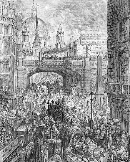 Ludgate Hill, from ''London, a Pilgrimage'', written by William Blanchard Jerrold (1826-94) pub. 187 von Gustave Doré