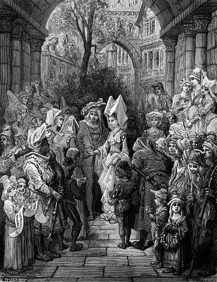 The Bride and Groom entering the hall, scene from ''The Rime of the Ancient Mariner'' S.T. Coleridge von Gustave Doré