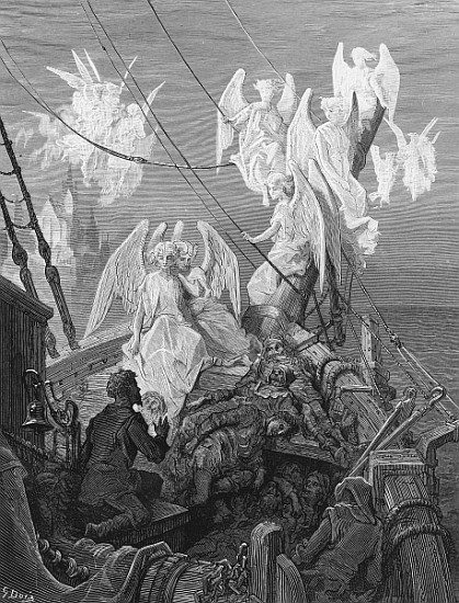 The mariner sees the band of angelic spirits, scene from ''The Rime of the Ancient Mariner'' S.T. Co von Gustave Doré