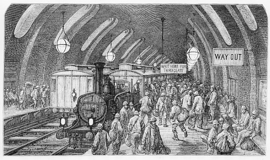 The workmen''s train, from ''London, a Pilgrimage'', written by William Blanchard Jerrold (1826-94)  von Gustave Doré
