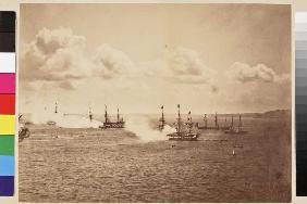 Salut der französischen Flotte vor Cherbourg 1858