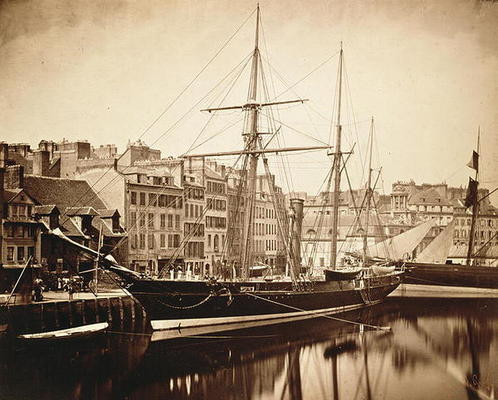 The Imperial Yacht 'La Reine Hortense' at Le Havre, 1856 (sepia photo) von Gustave Le Gray