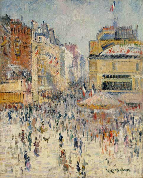 Der 14.Juli auf der Rue de Clignancourt in Paris von Gustave Loiseau
