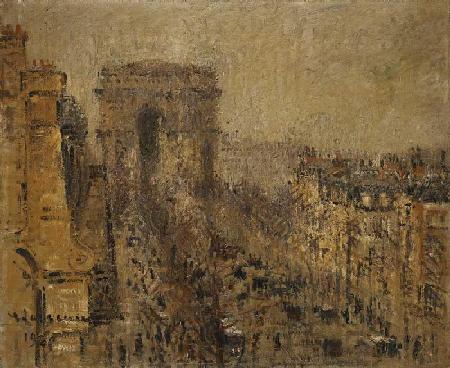 L'Avenue de Friedland, Paris, an einem bewölkten Tag 1925