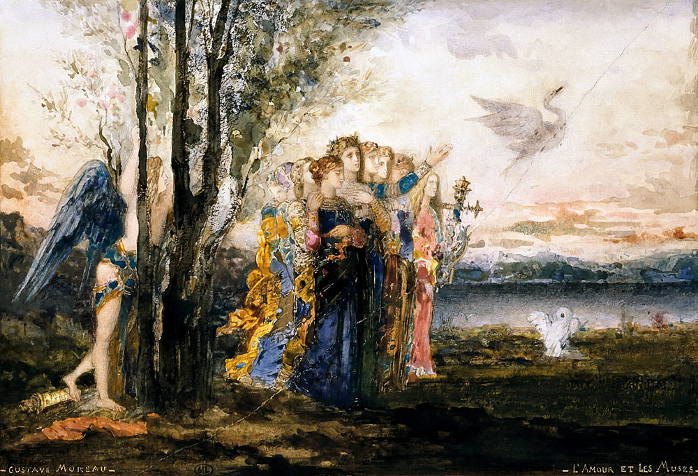 Amor und die Musen von Gustave Moreau