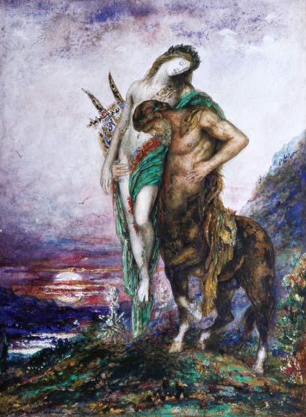Von einem Zentaur getragener toter Dichter von Gustave Moreau