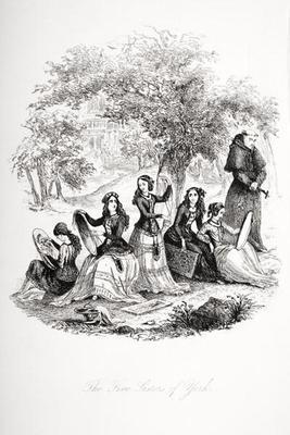 The five sisters of York, illustration from `Nicholas Nickleby' by Charles Dickens (1812-70) publish 1568