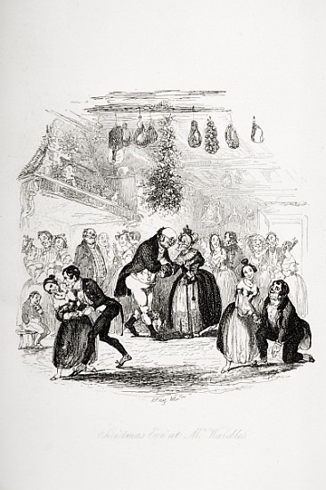 Christmas Eve at Mr. Wardle''s, illustration from `The Pickwick Papers'' Charles Dickens (1812-70) p von Hablot Knight (Phiz) Browne