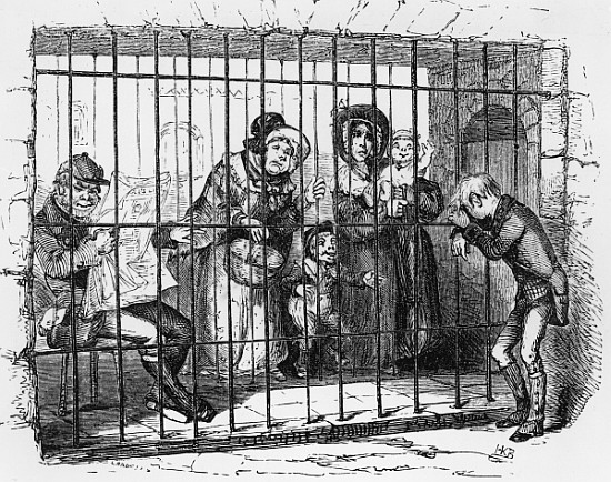 Kit in Jail, illustration from ''The Old Curiosity Shop'' Charles Dickens von Hablot Knight (Phiz) Browne