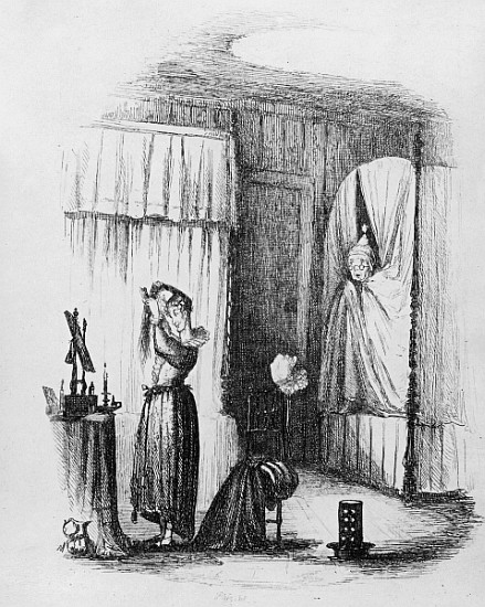 The Middle-Aged Lady in the Double-Bedded Room, illustration from ''The Pickwick Papers'' Charles Di von Hablot Knight (Phiz) Browne